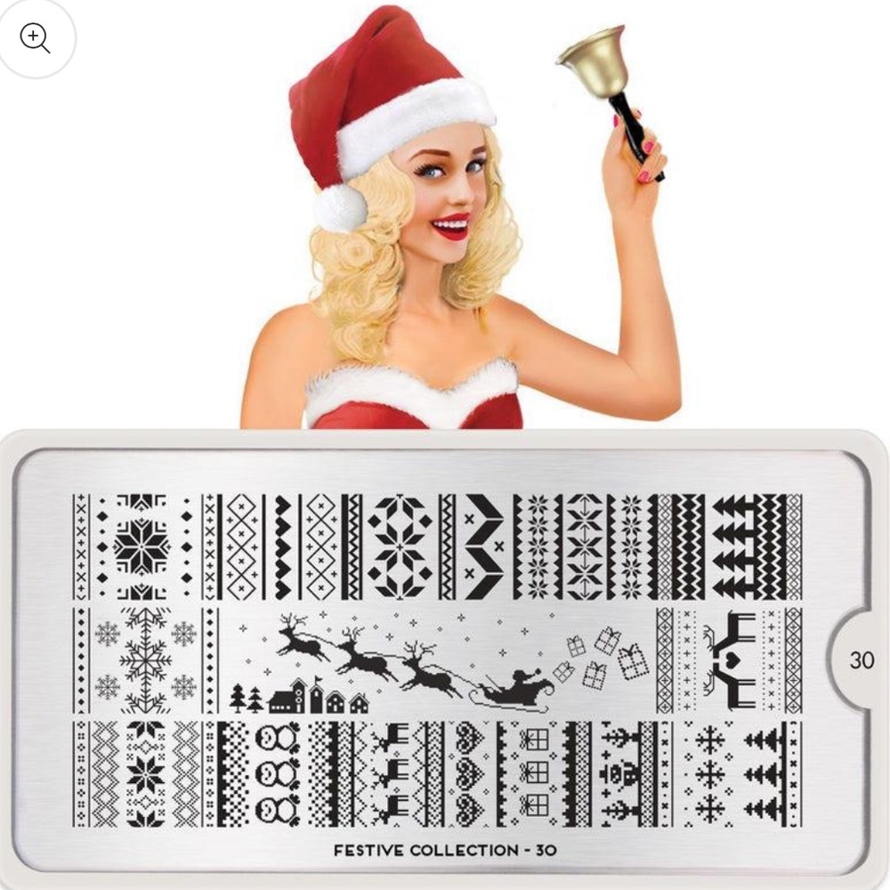 MoYou London nail art stamping plate Festive 30 NWOT